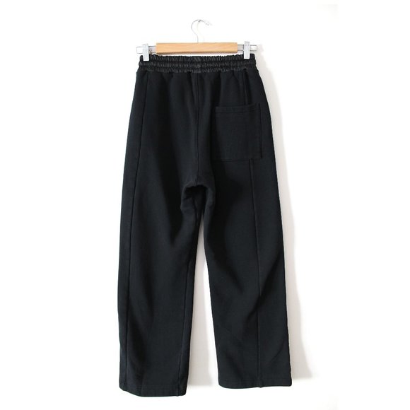 VAARA Elastic Flare-Leg Sweatpants 27" / Size XS / Black Pin Tuck Lounge Pants - Picture 6 of 12
